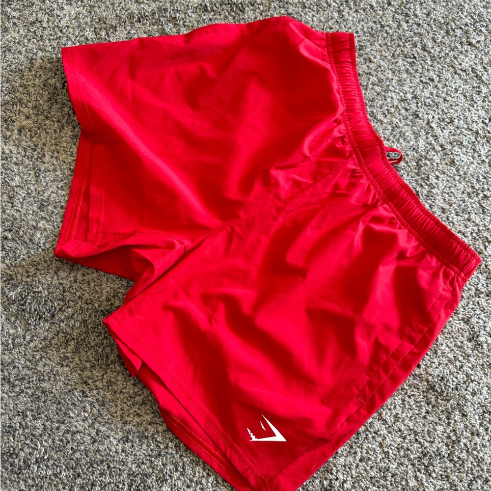 Red gym shark shorts